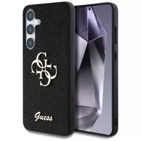   Guess Fixed Glitter Big 4G Metal Logo Samsung Galaxy S25 kemény hátlap tok, fekete