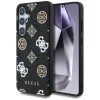 Guess 4G Printed Colored Peony Pattern Samsung Galaxy S25 MagSafe kemény hátlap tok, fekete