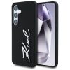 Karl Lagerfeld Silicone Metal Signature Logo Samsung Galaxy S25 szilikon tok, fekete