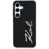 Karl Lagerfeld Silicone Metal Signature Logo Samsung Galaxy S25 szilikon tok, fekete