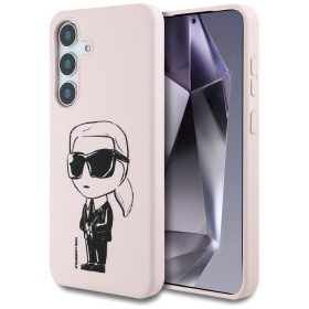   Karl Lagerfeld Silicone Graffiti Ikonik Printed Logo Samsung Galaxy S25 MagSafe tok, rózsaszín