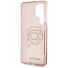 Karl Lagerfeld Rhinestones Karl Head Logo Samsung Galaxy S25 Ultra hátlap tok, rózsaszín