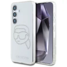   Karl Lagerfeld Rhinestones Karl Head Logo Samsung Galaxy S25 hátlap tok, átlátszó