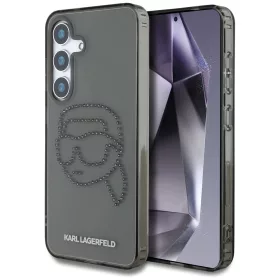   Karl Lagerfeld Rhinestones Karl Head Logo Samsung Galaxy S25 hátlap tok, fekete