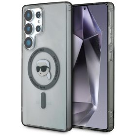   Karl Lagerfeld Button Karl Head Printed Logo Galaxy S25 Ultra MagSafe hátlap tok, fekete