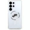 Karl Lagerfeld Button Karl & Choupette Heads Printed Logo Galaxy S25 Ultra MagSafe hátlap tok, fehér