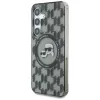 Karl Lagerfeld Button Karl & Choupette Heads On KL Pattern Galaxy S25 MagSafe hátlap tok, fekete