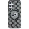 Karl Lagerfeld Button Karl & Choupette Heads On KL Pattern Galaxy S25 MagSafe hátlap tok, fekete