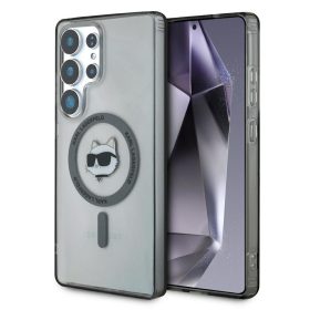   Karl Lagerfeld Button Choupette Head Printed Logo Galaxy S25 Ultra MagSafe hátlap tok, fekete