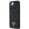 Guess PU 4G Strass Triangle Metal Logo Apple iPhone 17e / iPhone 16e MagSafe hátlap tok, fekete