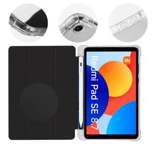 OBAL:ME MistyTab Xiaomi Redmi Pad SE (8.7) oldalra nyíló, kitámasztható tok, fekete