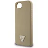 Guess Grained Triangle Apple iPhone 17e / iPhone 16e MagSafe tok, világosbarna