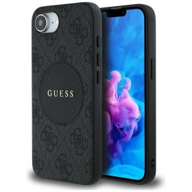   Guess 4G Circle Classic Logo Apple iPhone 17e / iPhone 16e MagSafe tok, fekete