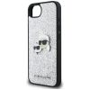 Karl Lagerfeld Fixed Glitter Ikonik Metal Pin Apple iPhone 17e / iPhone 16e hátlap tok, ezüst