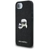 Karl Lagerfeld Fixed Glitter Ikonik Metal Pin Apple iPhone 17e / iPhone 16e hátlap tok, fekete