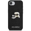 Karl Lagerfeld Fixed Glitter Ikonik Metal Pin Apple iPhone 17e / iPhone 16e hátlap tok, fekete