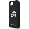 Karl Lagerfeld Fixed Glitter Ikonik Metal Pin Apple iPhone 17e / iPhone 16e hátlap tok, fekete