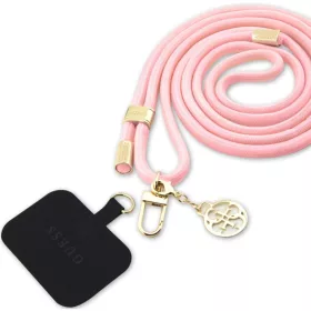   Guess Crossbody Strap Cord 4G Charm univerzális pánt, Arany/Rózsaszín
