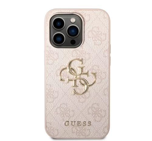 Guess PU 4G Metal Logo Apple iPhone 14 hátlap tok, rózsaszín