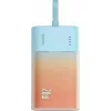 Baseus Popsickle 5200mAh 20W Powerbank beépített Lightning kábellel + 30 cm-es USB-C kábellel, kék-narancs