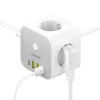 Baseus PowerCombo 7 az 1-ben hálózati elosztó kocka, 3 AC + 3 x USB-A + 1 x USB-C, 20W, 1,5 m, fehér
