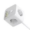 Baseus PowerCombo 7 az 1-ben hálózati elosztó kocka, 3 AC + 3 x USB-A + 1 x USB-C, 20W, 1,5 m, fehér