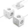 Baseus PowerCombo 7 az 1-ben hálózati elosztó kocka, 3 AC + 3 x USB-A + 1 x USB-C, 20W, 1,5 m, fehér