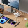Baseus PowerCombo 7 az 1-ben hálózati elosztó kocka, 3 AC + 3 x USB-A + 1 x USB-C, 20W, 1,5 m, fehér