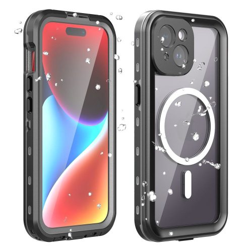 Shellbox Apple iPhone 15 Pro MagSafe vízálló tok, fekete