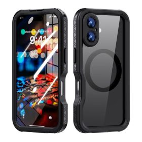   Shellbox Apple iPhone 16 Plus MagSafe vízálló tok, fekete, mintás