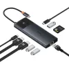 Baseus Adapter Hub 10 az 1-ben USB-C - 2xHDMI, 3xUSB-A, USB-C, RJ45, SD/TF, PD, fekete