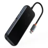 Baseus AcmeJoy 5 az 1-ben hub, USB-C - 2xUSB-A 3.0, USB-A 2.0, USB-C PD, HDMI, sötétszürke