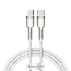 Baseus Cafule USB-C-USB-C kábel, 100 W, 1 m, fehér