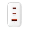 Baseus OS-Cube Pro hálózati töltő, 2xUSB-C + USB, 65W, fehér