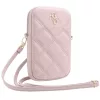 Guess PU Quilted 4G Metal Logo telefontartó táska, rózsaszín