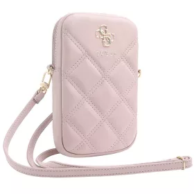   Guess PU Quilted 4G Metal Logo telefontartó táska, rózsaszín