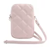 Guess PU Quilted 4G Metal Logo telefontartó táska, rózsaszín
