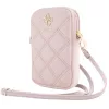 Guess PU Quilted 4G Metal Logo telefontartó táska, rózsaszín