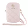 Guess PU Quilted 4G Metal Logo telefontartó táska, rózsaszín