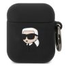 Karl Lagerfeld 3D Logo NFT Karl Head Apple AirPods 1/2 szilikon tok, fekete