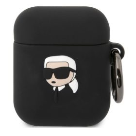   Karl Lagerfeld 3D Logo NFT Karl Head Apple AirPods 1/2 szilikon tok, fekete