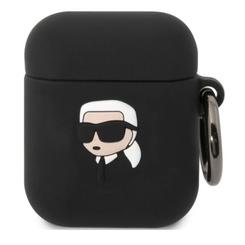 Karl Lagerfeld 3D Logo NFT Karl Head Apple AirPods 1/2 szilikon tok, fekete