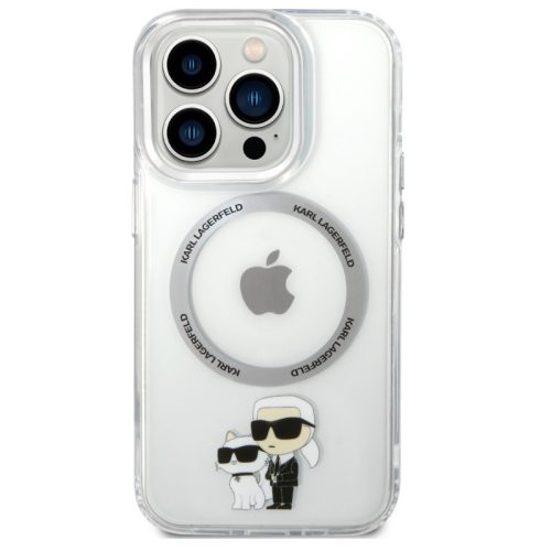 Karl Lagerfeld IML Karl & Choupette Apple iPhone 15 Pro MagSafe tok, átlátszó