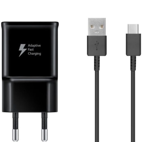 Samsung EP-TA200EBE 15W hálózati töltőadapter + EP-DG970BBE USB-C adatkábel, fekete (eco csomagolásban)
