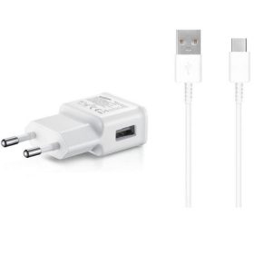   Samsung EP-TA200EWE 15W hálózati töltőadapter + EP-DR140AWE USB-C adatkábel, fehér (eco csomagolásban)