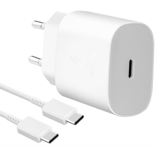 Samsung EP-TA800EWE 25W hálózati töltőadapter + EP-DG980BWE USB-C/USB-C adatkábel, fehér (eco csomagolásban)
