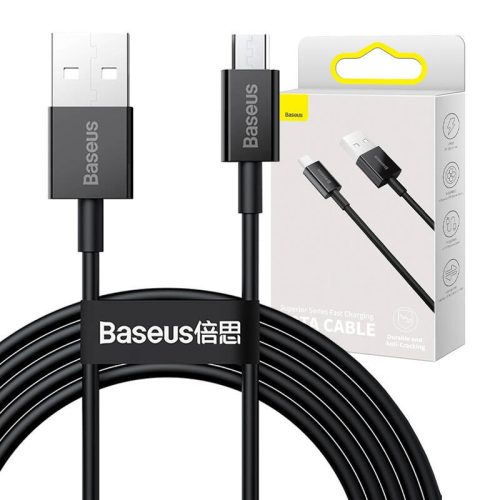 Baseus Superior Series USB-Micro-USB kábel, 2A, 2m, fekete