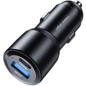 Mobile Origin autós töltő, USB, USB-C, 60 W, fekete