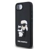 Karl Lagerfeld 3D Rubber Karl and Choupette Apple iPhone 17e / iPhone 16e hátlap tok, fekete