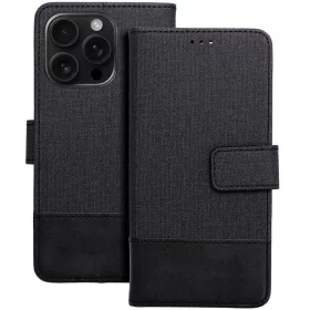   Gomma Xiaomi Redmi Note 14 4G flip/oldalra nyíló tok kártyatartó résszel, fekete